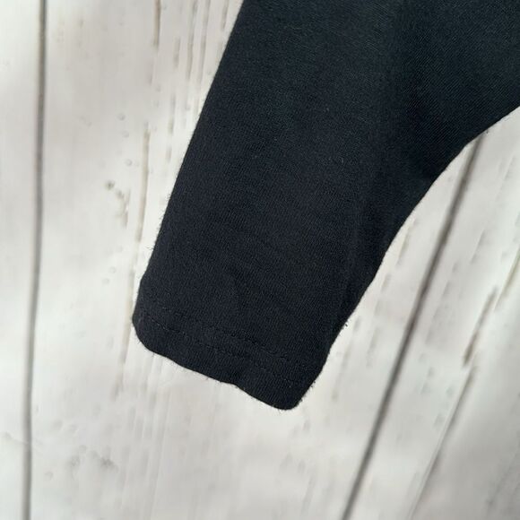 Garnet Hill Black Faux Wrap Dress Quiet Luxury Classic Minimalist 3/4 Sleeve - Picture 8 of 15